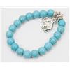 #19-BLUE TURQUOISE BEAD BRACELET 10MM