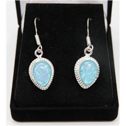 #45-AUSTRALIAN TRIPLE OPAL GEMSTONE EARRINGS