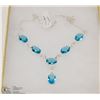 #41-LONDON BLUE TOPAZ GEMSTONE NECKLACE