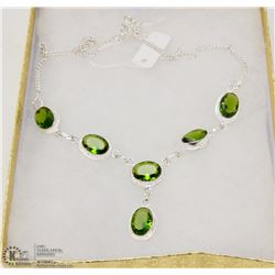 #3-GREEN PERIDOT GEMSTONE NECKLACE