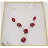 Image 1 : #38-KASHMIRI RUBY GEMSTONE NECKLACE