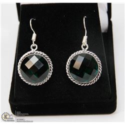 #26-CHROME DIOPSIDE GEMSTONE EARRINGS
