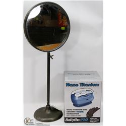 NEW VANITY MIRROR AND SET OF NEW HOT ROLLERS