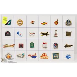 SHEET OF 24 AVIATION PINS