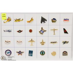 SHEET OF 24 AVIATION PINS