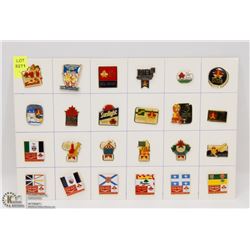 SHEET OF 24 1989 CANADA GAMES PINS