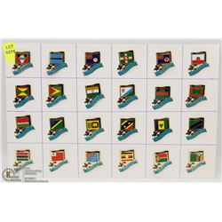 SHEET OF 24 C.W.G. '94 COMMONWEALTH FLAG PINS