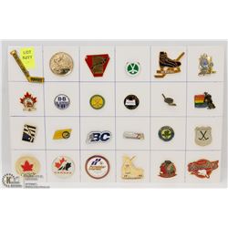 SHEET OF 24 HOCKEY PINS
