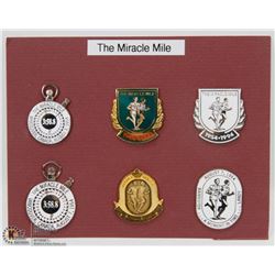 SHEET OF 6 C.W.G. '94 MIRACLE MILE PINS