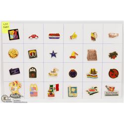 SHEET OF 24 McDONALDS PINS