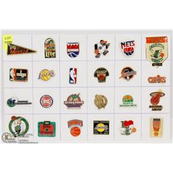 SHEET OF 24 NBA PINS