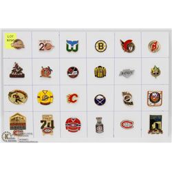 SHEET OF 24 NHL PINS