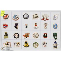 SHEET OF 24 OLD TIMERS HOCKEY PINS