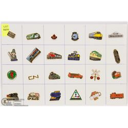 SHEET OF 24 RAILROAD PINS