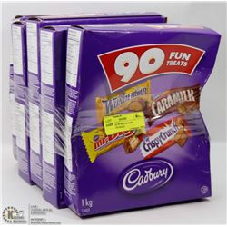 5 BOXES OF 90 SNACK SIZE CHOCOLATE BARS.