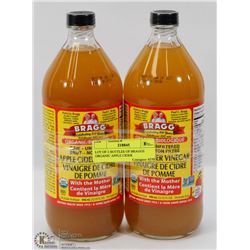 LOT OF 2 BOTTLES OF BRAGGS ORGANIC APPLE CIDER