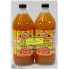 Image 1 : LOT OF 2 BOTTLES OF BRAGGS ORGANIC APPLE CIDER