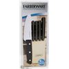 Image 1 : NEW 6PC FARBERWARE KNIFE SET IN WOOD BLOCK