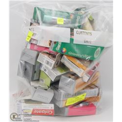 X-LARGE BAG OF ASSORTED MAKEUP, TOOTHPASTE & MORE