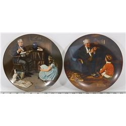 SET OF 2 NUMBERED NORMAN ROCKWELL PLATES