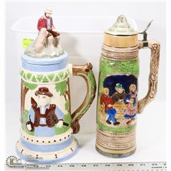 LOT OF 2 BEER STEINS.