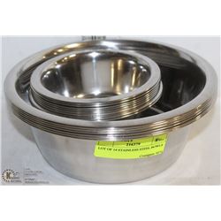 LOT OF 14 STAINLESS STEEL BOWLS