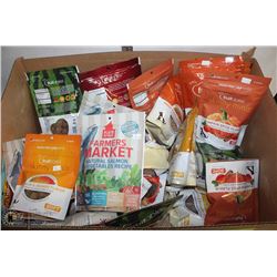 LARGE FLAT OF ASSORTED DOG TREATS