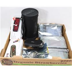 FLAT W/ HARD DRIVES, ALARM CLOCKS AND SPEAKER