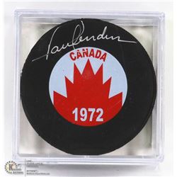 TEAM CANADA 1972 PAUL HENDERSON SIGNED HOCKEY PUCK