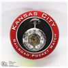 Image 1 : KANSAS CITY RAILROAD SKELETON POCKET WATCH.