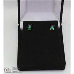 2 CARAT TOTAL WEIGHT GENUINE EMERALD EARRINGS