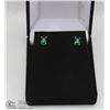 Image 1 : 2 CARAT TOTAL WEIGHT GENUINE EMERALD EARRINGS