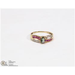 SIZE 8 LADIES RING WITH ALEXANDRITE CENTER STONE