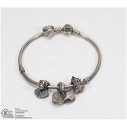 PANDORA BRACELET WITH 4 CHARMS