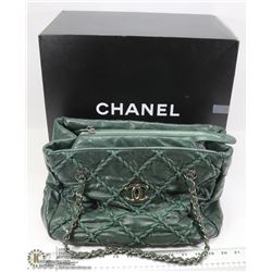 CHANEL LEATHER HAND BAG WITH CHAIN AND LEATHER