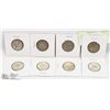 Image 1 : LOT OF 8 CANADIAN QUARTERS WITH SILVER CONTENT