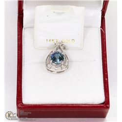 14KT WHITE GOLD TANZANITE DIAMOND PENDANT