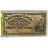 Image 1 : 1900 25 CENT DOMINION OF CANADA SHINPLASTER