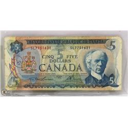 1972 $5 DOLLAR BILL LAWSON-BOUEY