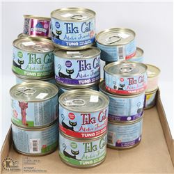LARGE FLAT OF ASSORTED CAT FOOD CANS