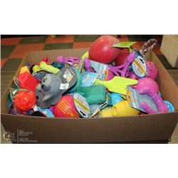LARGE FLAT OF ASSORTED DOG TOYS