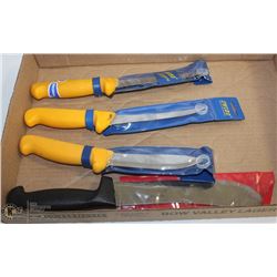 LOT OF 4 PROFESSIONAL KNIVES.