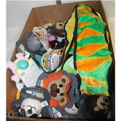 LARGE FLAT OF ASSORTED DOG TOYS