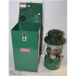 ON CHOICE: 1975 COLEMAN LANTERN WITH METAL BOX