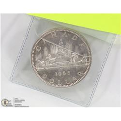 1965 CANADIAN SMALL BEAD SILVER DOLLAR