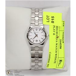 LADIES BULOVA WATCH W/DATE DISPLAY &