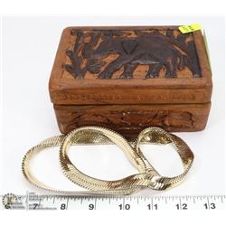 ESTATE WOOD DECORATIVE ELEPHANT BOX
