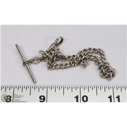 MEDIUM LINK 11 1/2" NICKEL SILVER POCKET WATCH