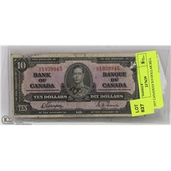 1937 CANADIAN $10 DOLLAR BILL