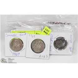 LOT OF 15 CANADIAN 50 CENT PCS  COINS